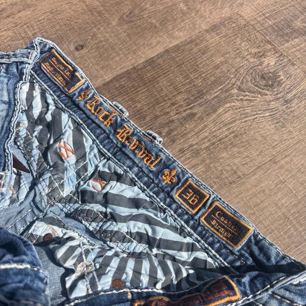 Rock Revival Cashem Alternative Straight Jeans Size 32 Light Blue - Picture 8 of 8